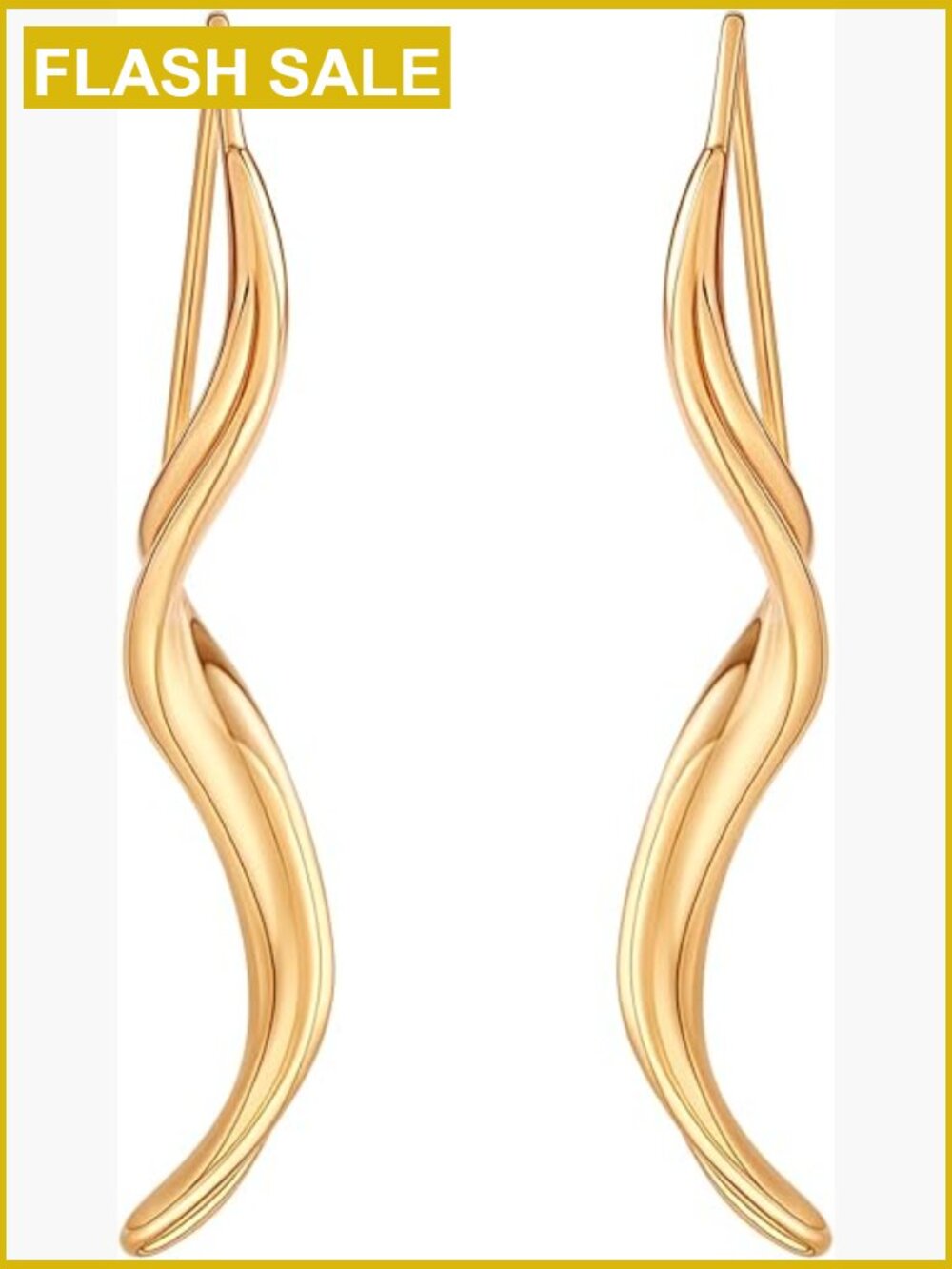14K Gold Plated Spiral Threader Dangle Drop Earrings Hypoallergenic
